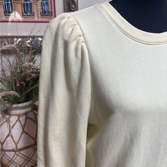 INC BUTTERY YELLOW PUFF SLEEVE 3/4 LENGTH RIB KNIT CASUAL TOP SIZE XL - Picture 4 of 7